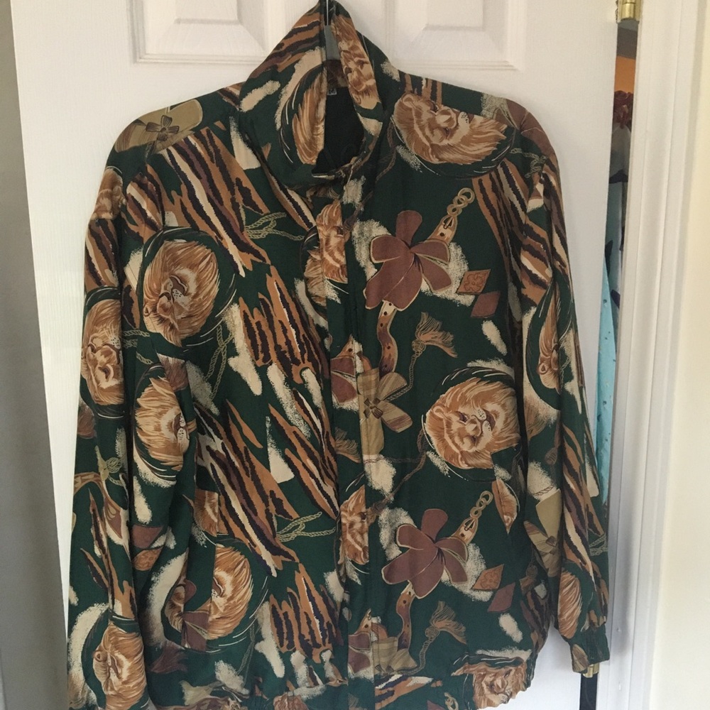 CoAco RARE Vintage Silk Lion Print Bomber Jacket